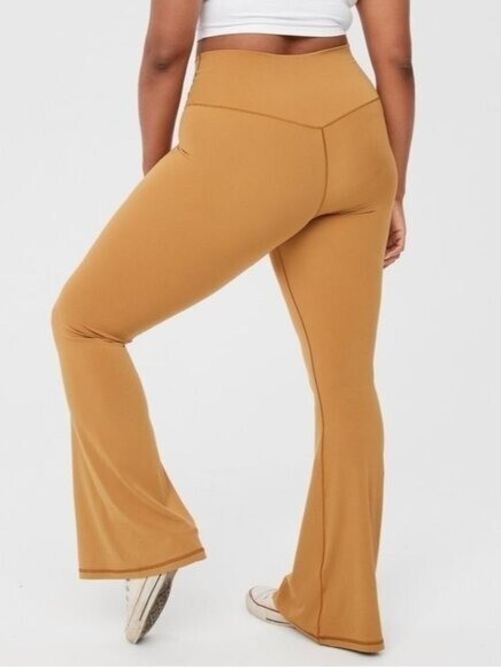 Aerie Offline Real Me Camel Gold High-Waist Super Flare Leggings